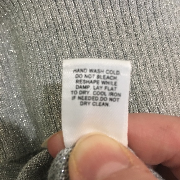 Silver Dolman Sleeve Cold Shoulder Top - Picture 6 of 6